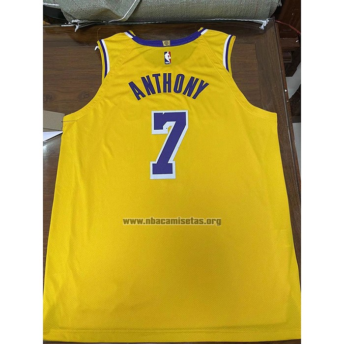 Camiseta Los Angeles Lakers Carmelo Anthony NO 7 Icon Autentico Amarillo